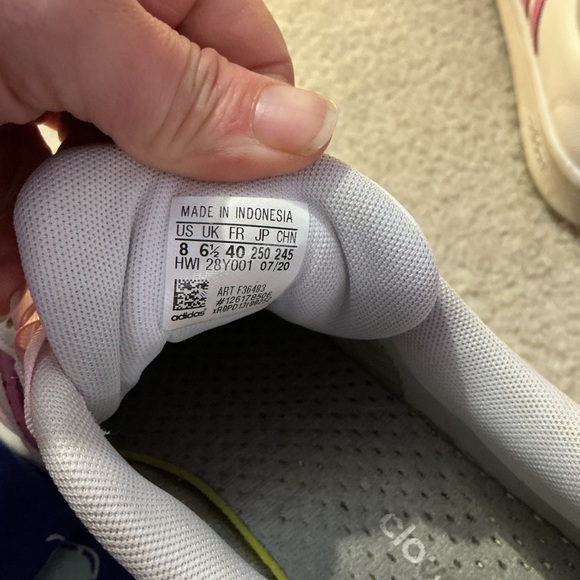 adidas White and Pink Athletic Shoes - Picture 8 of 8